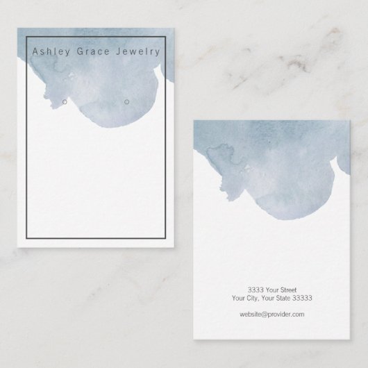 Blauer Ohrring-Anzeigetafel Visitenkarte (Vorne/Hinten)