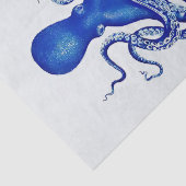 Blauer Oktopus auf weißem Hintergrund Seidenpapier (Ausschnitt)