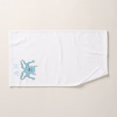 Blauer Oktopus-Design mit Monogramm Badhandtuch Set (Handtuch)