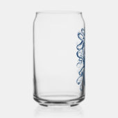 Blauer Oktopus Graphischer Vintager Zeichn Dosenglas (Rechts)