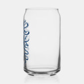 Blauer Oktopus Graphischer Vintager Zeichn Dosenglas (Links)