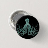 Blauer Oktopus-Knopf Button (Vorne & Hinten)
