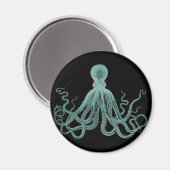 Blauer Oktopus-Magnet Magnet (Vorderseite/Rückseite)