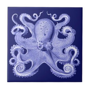 Blauer Oktopus Nautical Beach House Küsten Haeckel Fliese