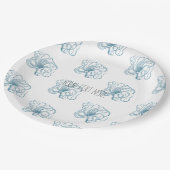 Blauer Oktopus Pappteller (Schrägansicht)