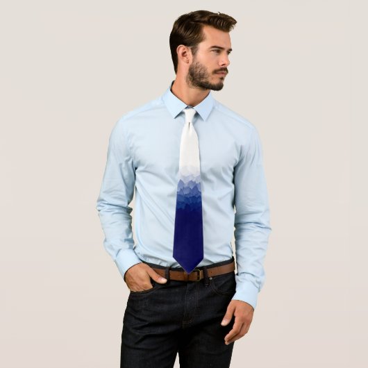 Blauer Ombré-Geometrie-Schichten-Schlips Krawatte (Beispiel)
