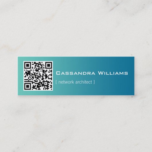 Blauer Ombre QR CODE MiniVisitenkarten Mini Visitenkarte (Vorderseite)