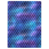 Blauer Ombre und Glitzer Dragon Scales Klemmbrett (Rückseite)
