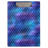 Blauer Ombre und Glitzer Dragon Scales Klemmbrett (Vorderseite)