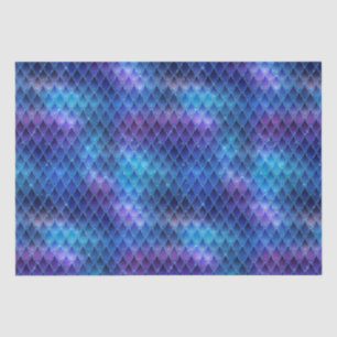 Blauer Ombre und Glitzer Dragon Scales Seidenpapier