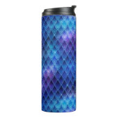Blauer Ombre und Glitzer Dragon Scales Thermosbecher (Nach links gedreht)