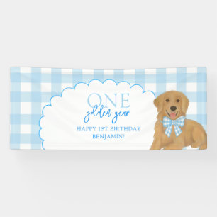 Blauer One Golden Year Retriever Welpe 1. Geburtst Banner