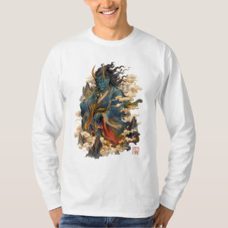 Blauer Oni-Dämonenkrieger | Japanische Yokai-Mytho T-Shirt