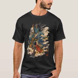 Blauer Oni-Dämonenkrieger   Japanische Yokai-Mytho T-Shirt