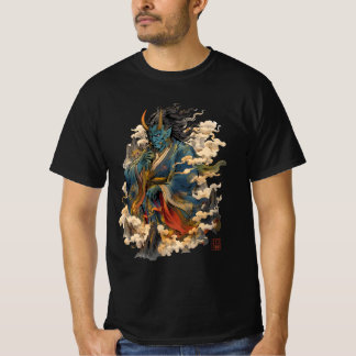 Blauer Oni-Dämonenkrieger | Japanische Yokai-Mytho T-Shirt