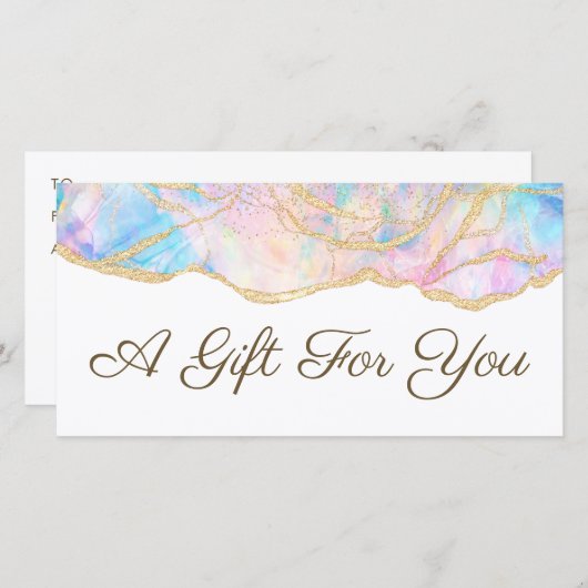 Blauer Opal-Geschenkgutschein (Vorne/Hinten)