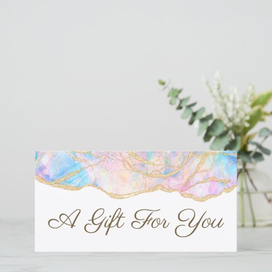 Blauer Opal-Geschenkgutschein (Stehend Vorderseite)