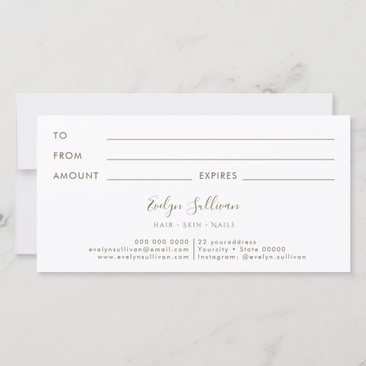 Blauer Opal-Geschenkgutschein (Rückseite)