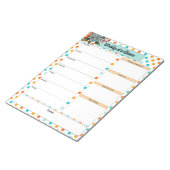 Blauer Orange blaue Polka Punkte_ Woche auf einen Notizblock (angewinkelt)