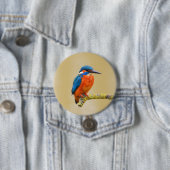 Blauer orange Eisvogel-Vogel Button (Beispiel)