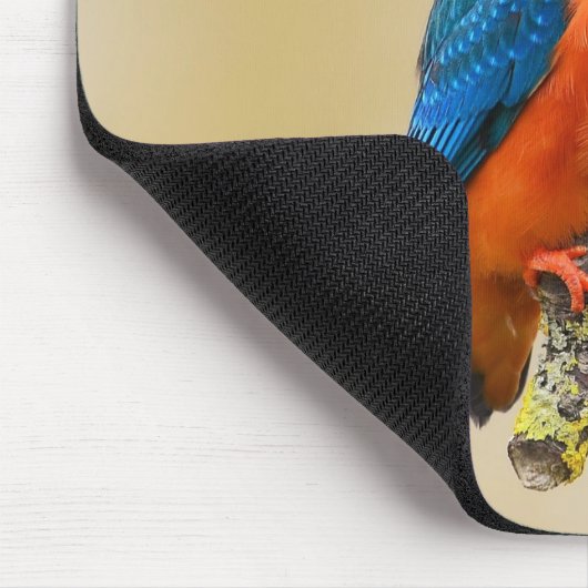 Blauer orange Eisvogel-Vogel Mousepad (Ecke)