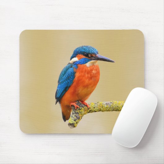 Blauer orange Eisvogel-Vogel Mousepad (Mit Mouse)