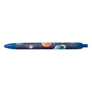 Blauer Orange Galactic Planets Scifi Fantasie Kugelschreiber