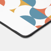 Blauer orange Gelber Retro Print MONOGRAMM Schreibtischunterlage (Ecke)