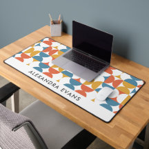 Blauer orange Gelber Retro Print MONOGRAMM