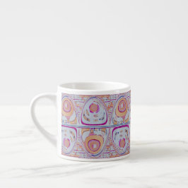 blauer orange Ozeanpastell 2 Kaffee-Tasse Espresso Espressotasse