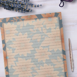 Blauer Orange Retro Mitte des 1950er-Jahren Notizblock