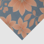 Blauer Orange Retro Mitte des 1950er-Jahren Seidenpapier (Detail)