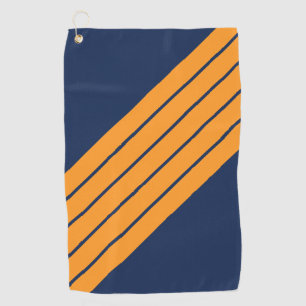 Blauer Orange Streifen 70er 80er Retro Racing Stre Golfhandtuch