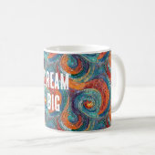 Blauer Orange Swirl Kaffeetasse (VorderseiteRechts)