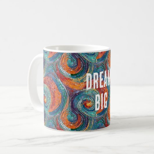 Blauer Orange Swirl Kaffeetasse (Vorderseite Links)