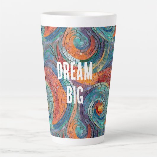 Blauer Orange Swirl Milchtasse (Vorderseite)