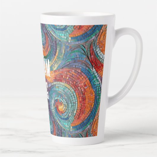 Blauer Orange Swirl Milchtasse (Rechts)