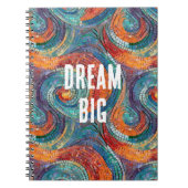 Blauer Orange Swirl Notizblock (Vorderseite)