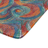 Blauer Orange Swirl Schneidebrett (Ecke)