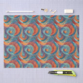 Blauer Orange Swirl Seidenpapier (Handwerk)