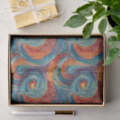 Blauer Orange Swirl Seidenpapier (Geschenk)