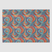 Blauer Orange Swirl Seidenpapier (Vorderseite)