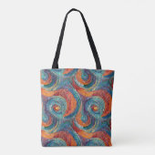 Blauer Orange Swirl Tasche (Rückseite)