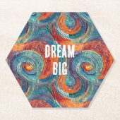 Blauer Orange Swirl Untersetzer (Vorderseite)