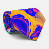 Blauer orange Tierdruck Krawatte (Gerollt)