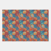 Blauer Orange Türkis Swirl Geschenkpapier Set (Vorderseite 3)