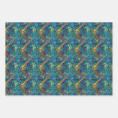 Blauer Orange Türkis Swirl Geschenkpapier Set (Vorderseite 2)