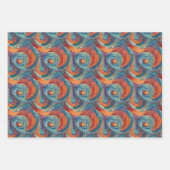 Blauer Orange Türkis Swirl Geschenkpapier Set (Vorderseite)