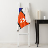 Blauer, orangefarbener und weißer Volleyballknoche Sherpadecke (Beispiel)