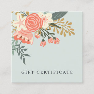 Blauer Orangenblush Ambrosia Blumengeschenk Quadratische Visitenkarte